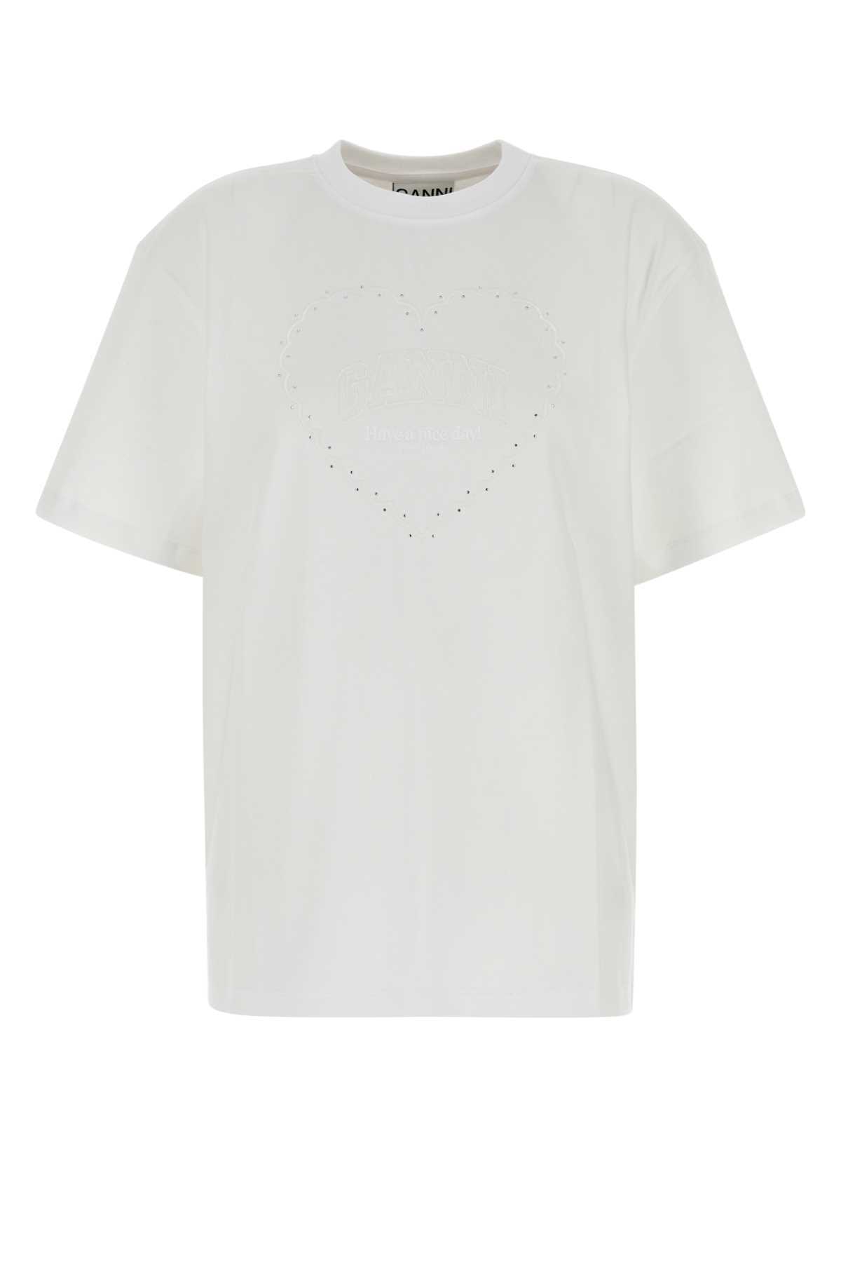 【関税&送料込】Ganni White Cotton T-Shirt