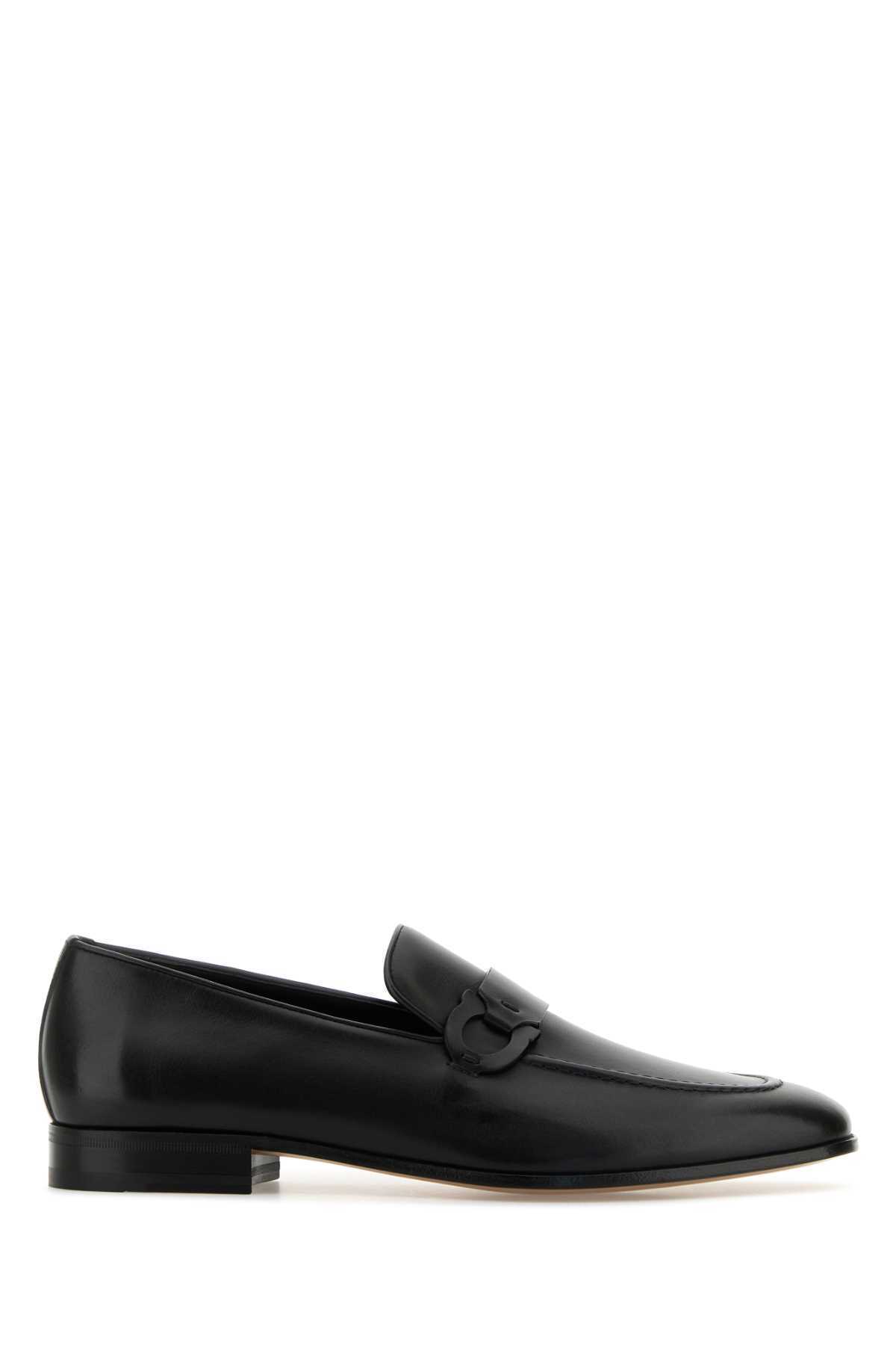 【関税&送料込】Salvatore Ferragamo Black Leather Bonny Loaf