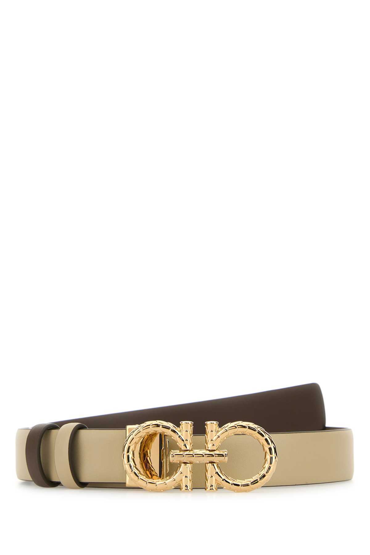 【関税&送料込】Salvatore Ferragamo Sand Leather Reversible