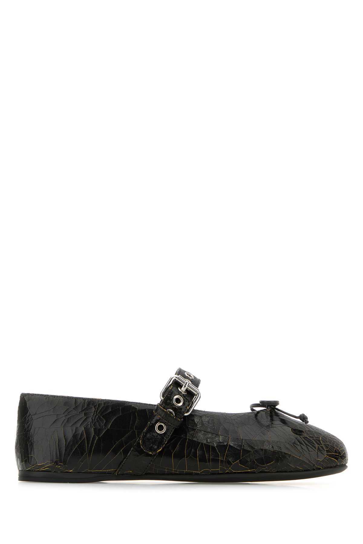 【関税&送料込】Miu Miu Black Leather Ballerinas