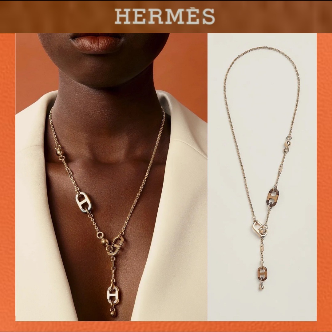 エレガントに煌めく【HERMES】シェーヌダンクルネックレスsurMer