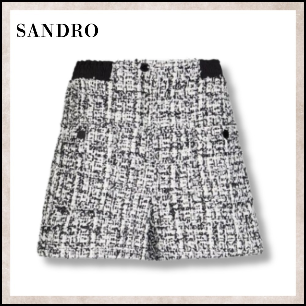 ★SANDRO★サンドロ ツイード スパンコール ショートパンツ 送料関税込)☆SANDRO ツイード ショートパンツ スパンコール付