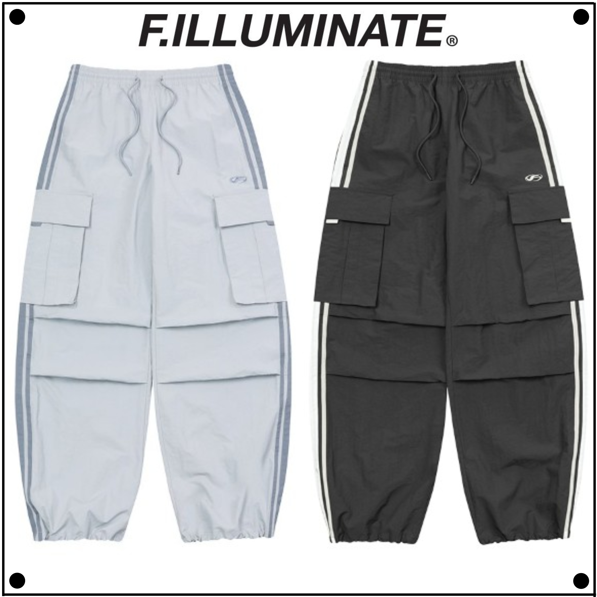 F.ILLUMINATEのDual Tuck Taping Cargo Pants 全4色