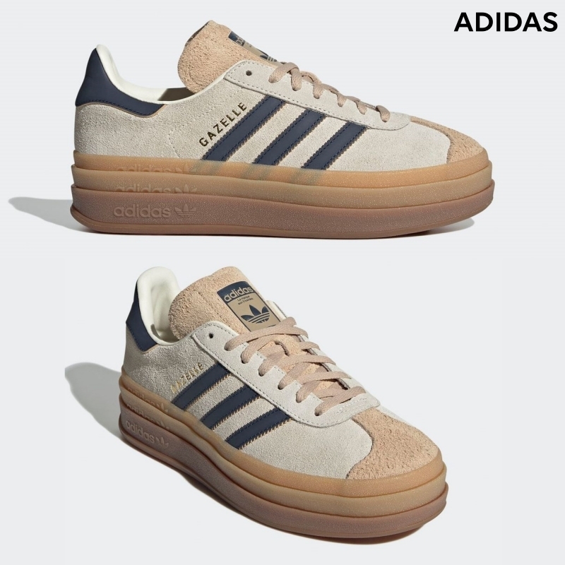 [ADIDAS] スニーカー ガゼル GAZELLE BOLD クリームネイビー