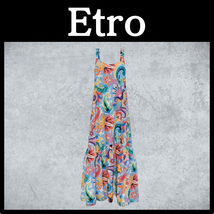 タキマキ愛用ブランド【Etro】ペイズリーロングティアードドレス