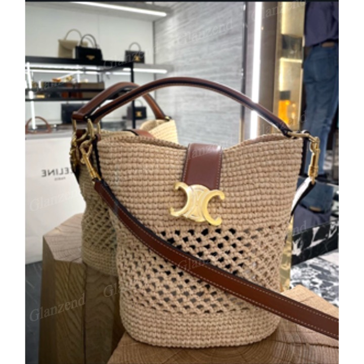 CELINE ラフィア スモールルイーズバケット 3Wayで使える♪【CELINE】スモール ルイーズ バケット/ ラフィア