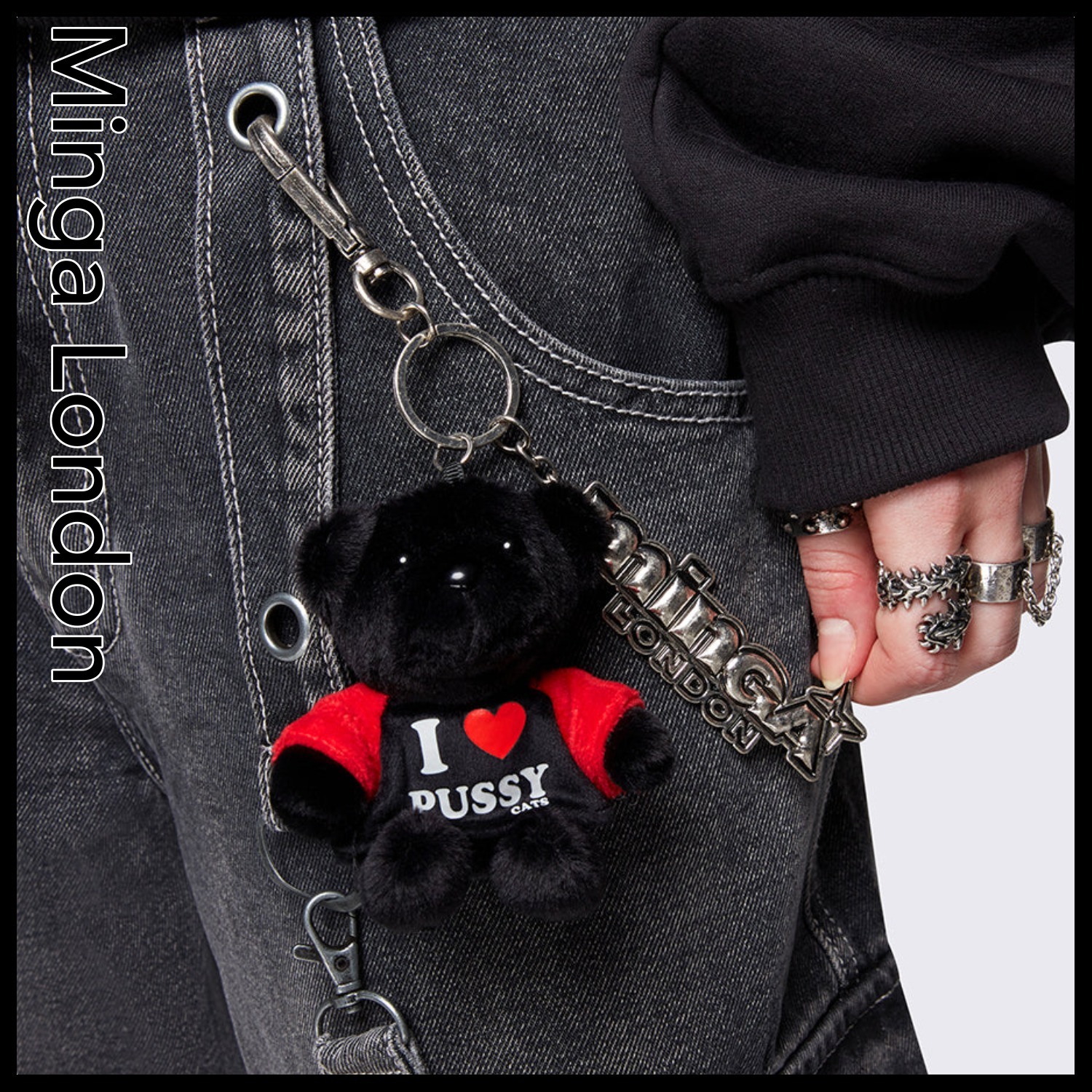 兼用【Minga London】UK発 Love Bear ベア キーホルダー リング