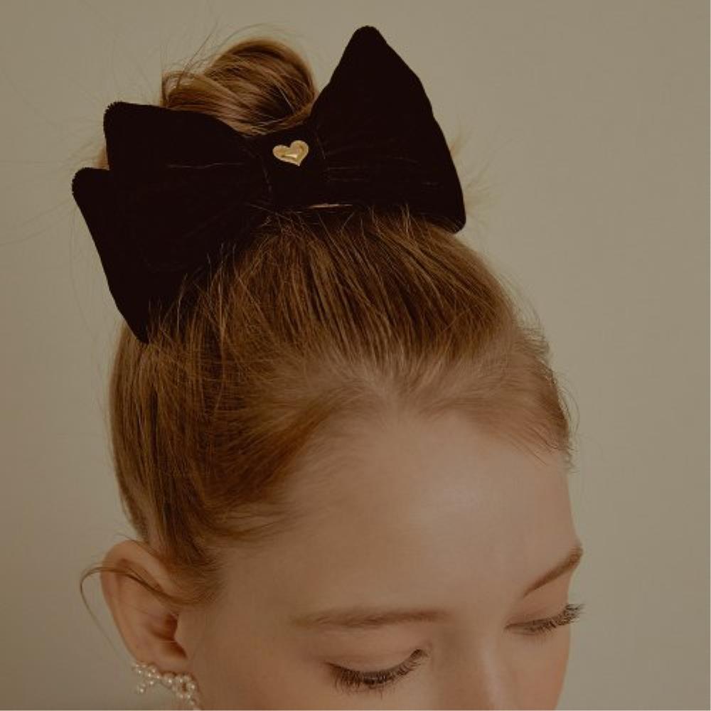 ☆TATIANA☆ Heart Classic Double Ribbon Hair Pin HB2217