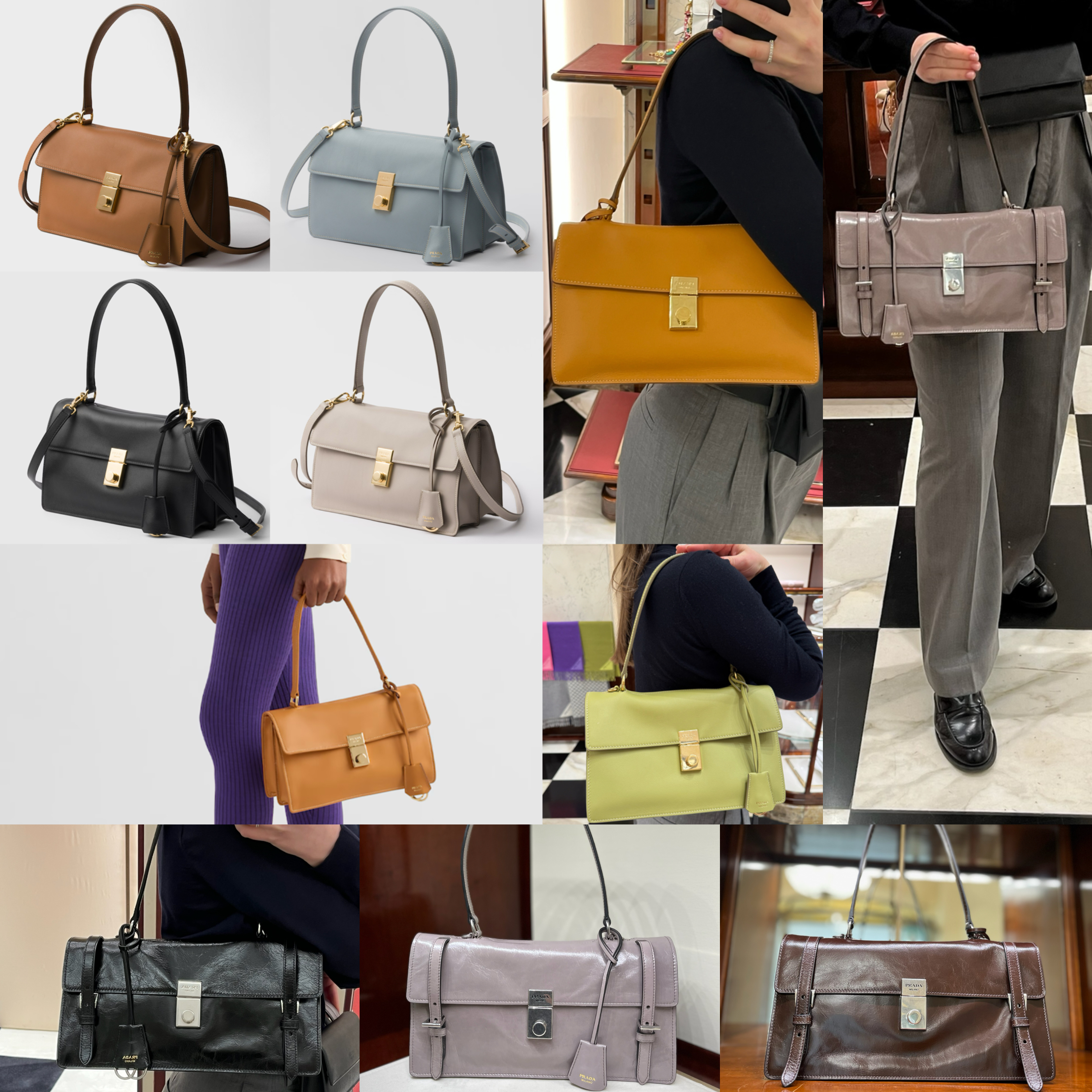 PRADA【入手困難】レザー ショルダーバッグ★ミディアム★全色