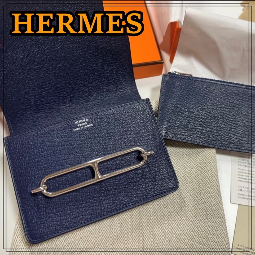 【上品さ溢れる♪】HERMES《ルリ》スリム コンパクトウォレット