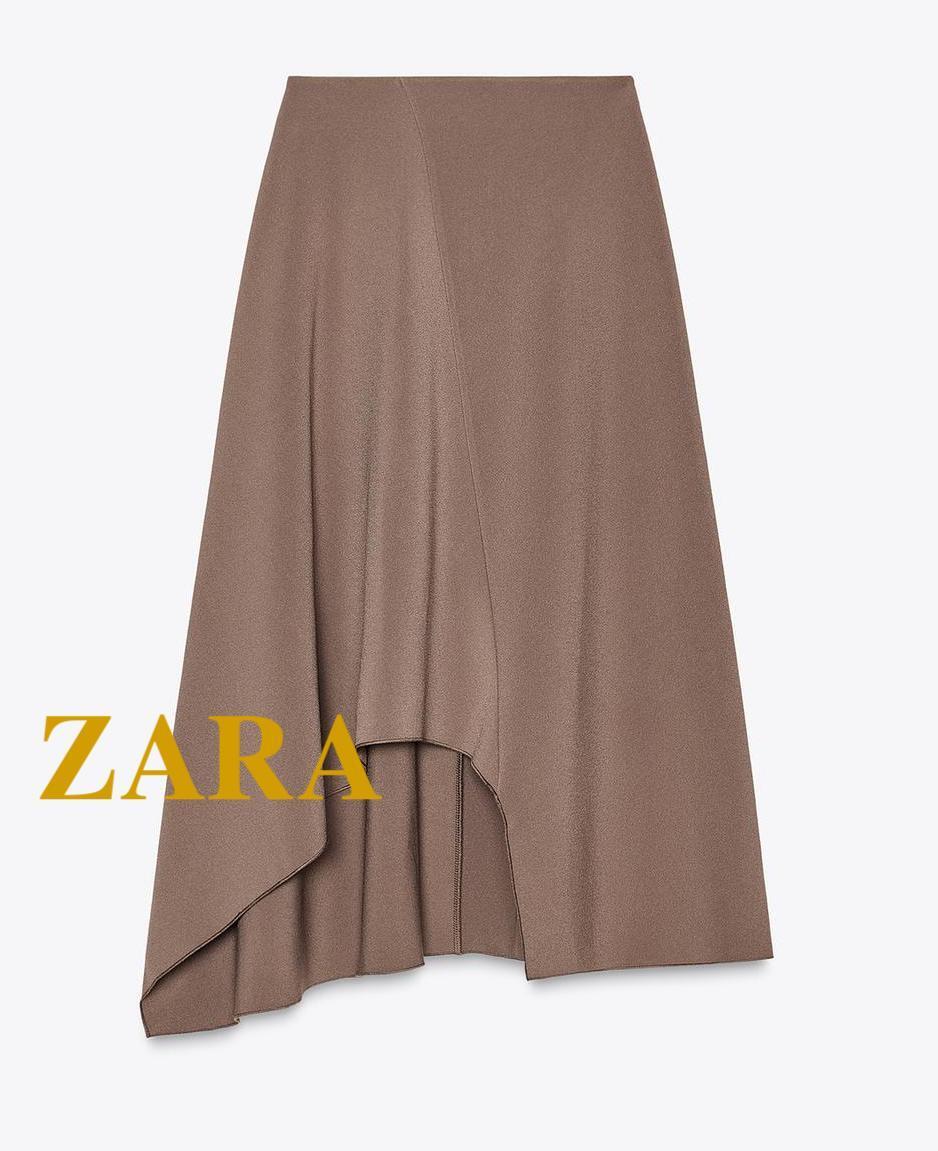 ☆ドイツ発*ZARA*新作*クレープミディスカート/TAUPE☆