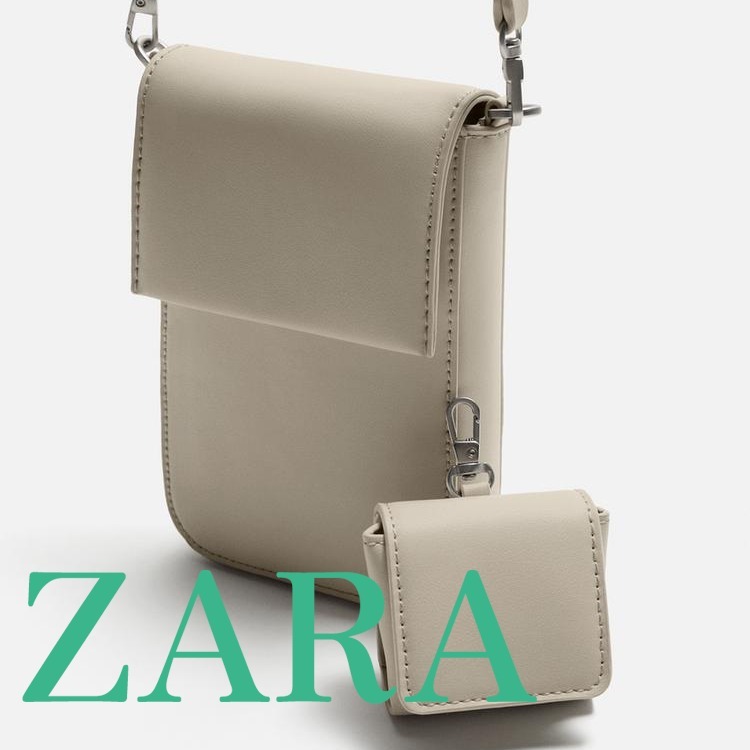 【ZARA】無地ショルダーバッグ ボーンホワイト | 3903/520/120
