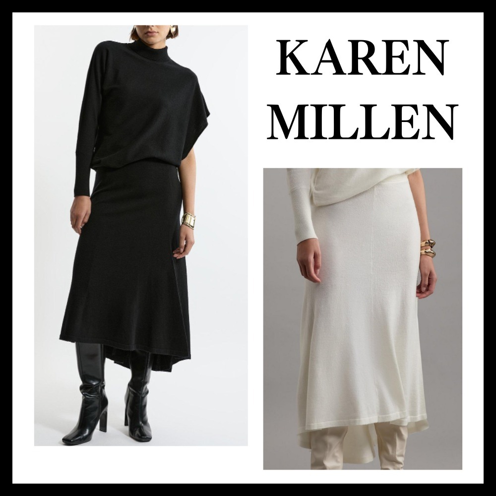 ◆KAREN MILLEN◆ ウールブレンドハイロースカート