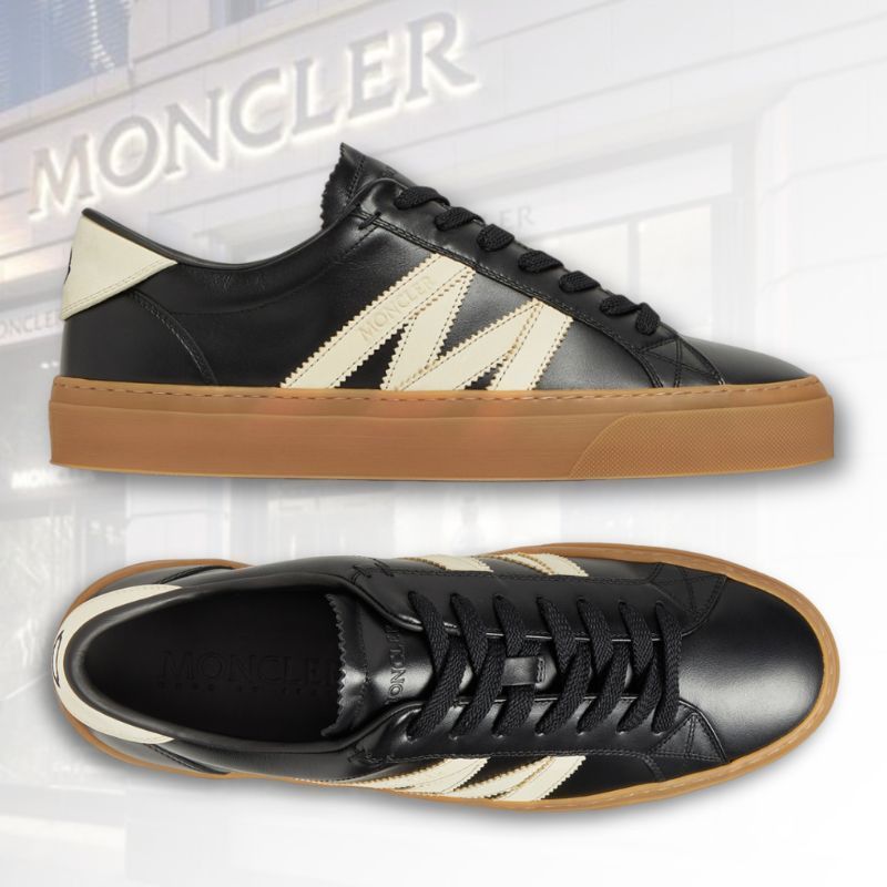 【レースアップに】MONCLER レザー&ヌバック Monaco2 スニーカー