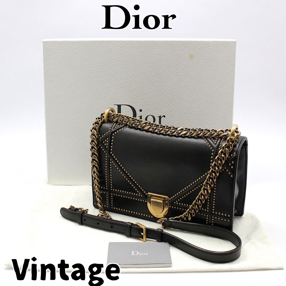 【ヴィンテージ】Rank:A☆Dior BLACK ジオラマ バッグ M0422CNOE