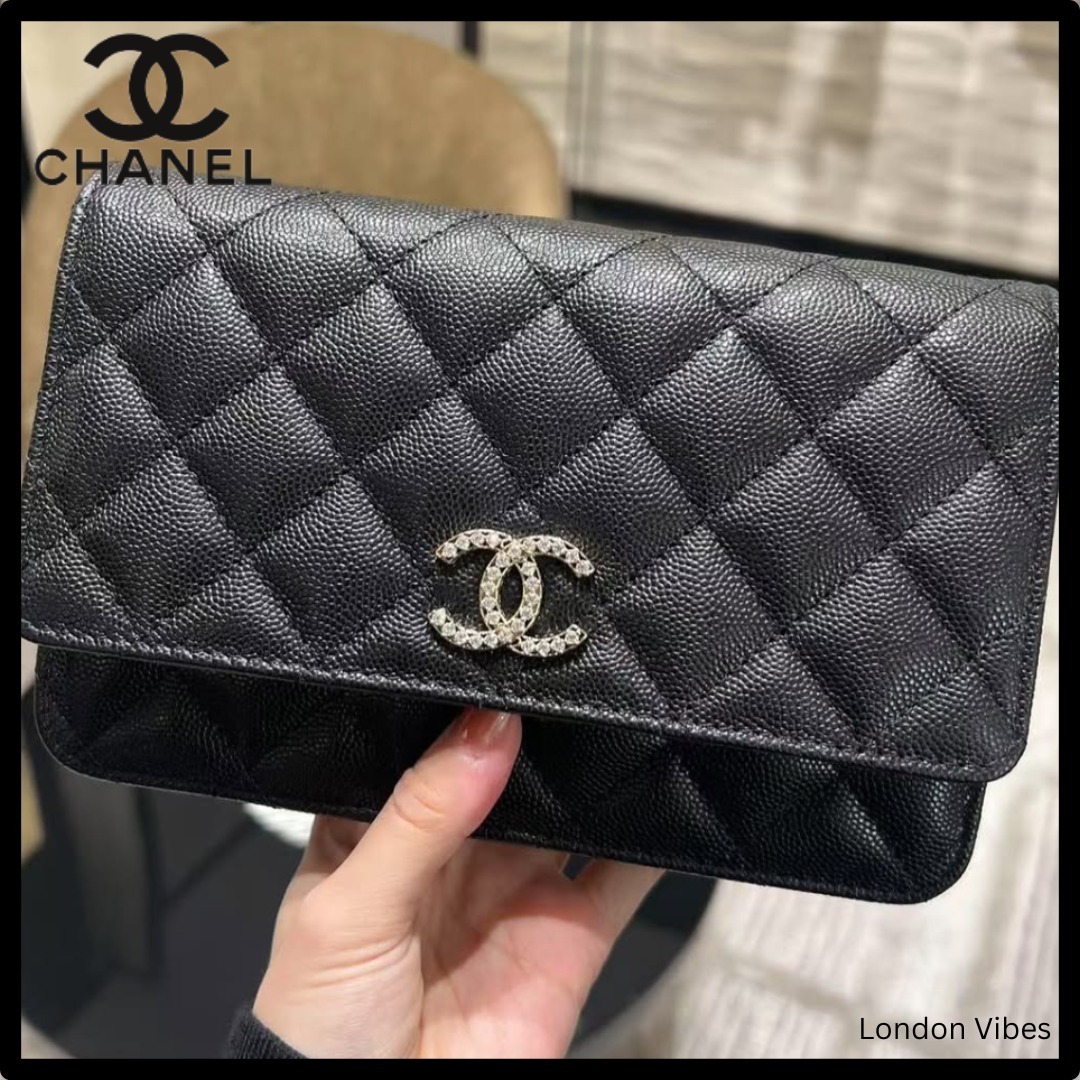 25S キラキラCCロゴ CHANEL チェーンウォレット
