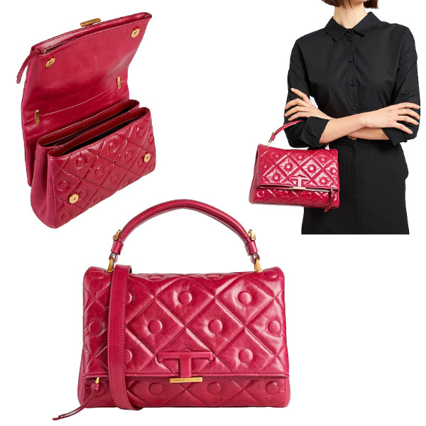 TOD'S ★ ロゴ レザー ハンドバッグ / レッド