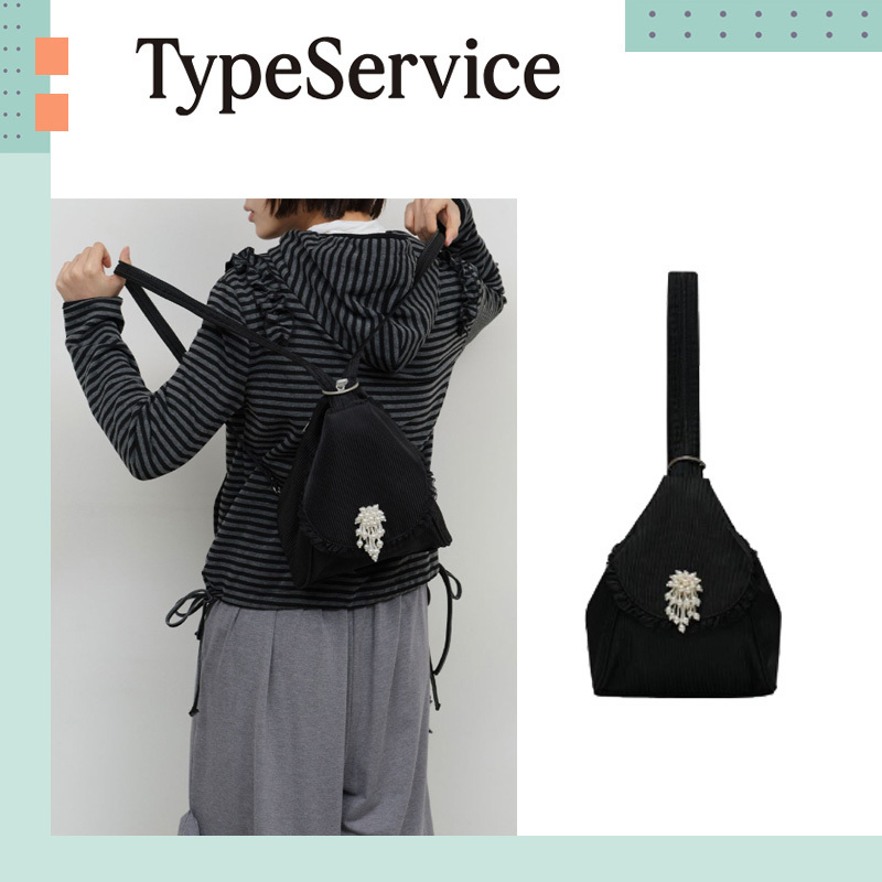 TYPESERVICE ♥ Pearl Trim Ruffled 2-Way Bag/追跡付