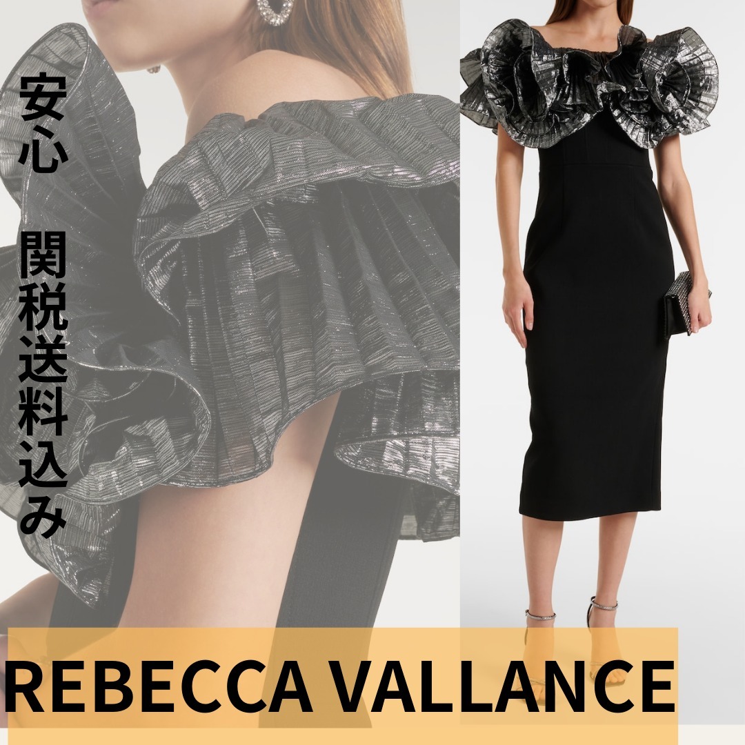 【REBECCA VALLANCE】ルミ フリルディテール ミディドレス