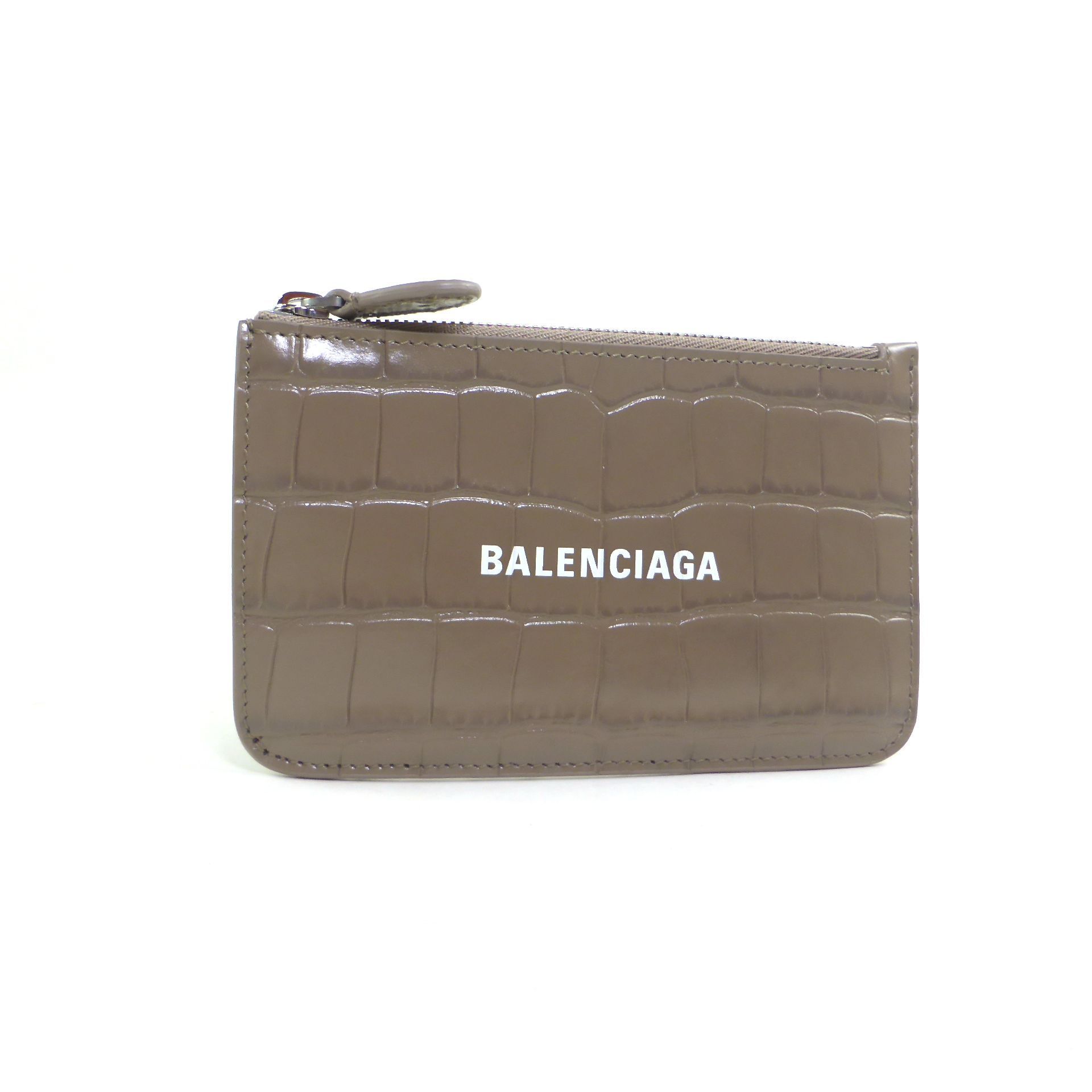 国内即発【BALENCIAGA】ロゴ クロコ型押し カードケース 637130
