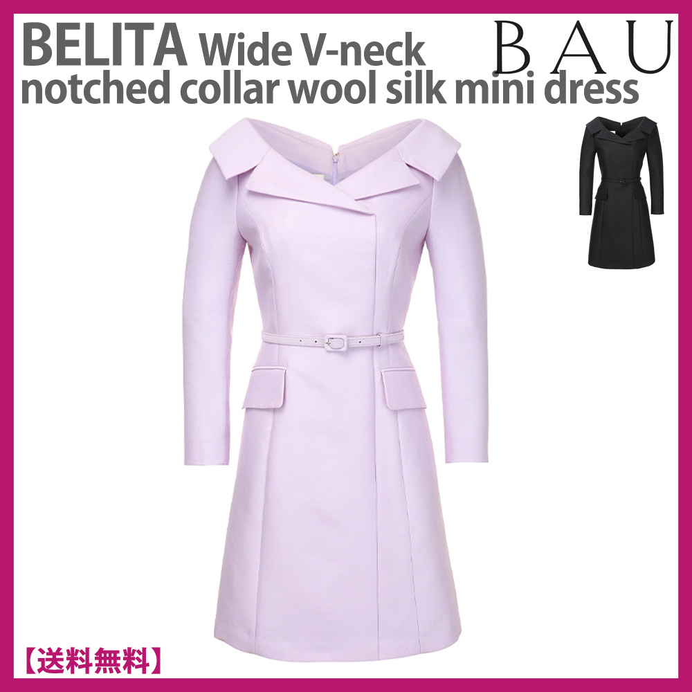 [韓国] BAU by Bride And You★BELITA V-neck Collar mini dress