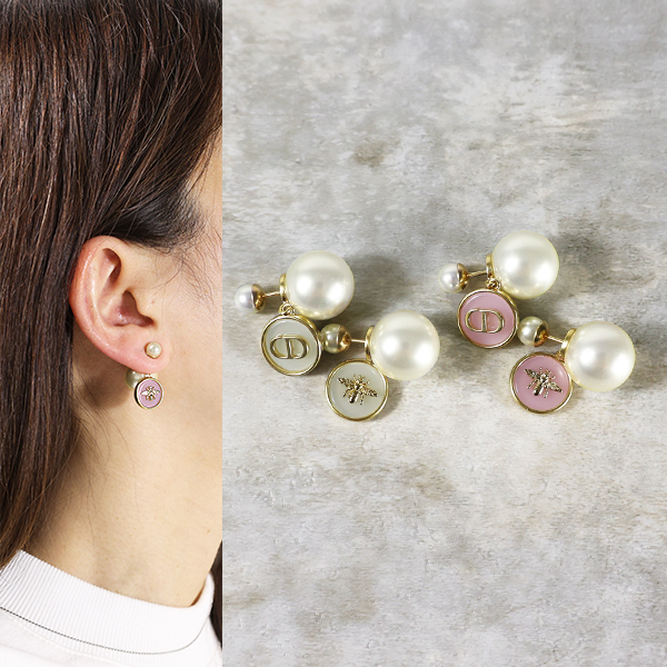 Dior ピアス Tribales パール CDロゴ BEE 両耳用 E3634WOMPL