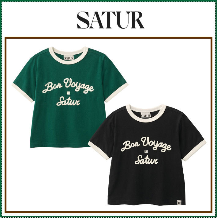 【SATUR】 (W) Bon Voyage Ringer Short Sleeve T-Shirt /追跡付