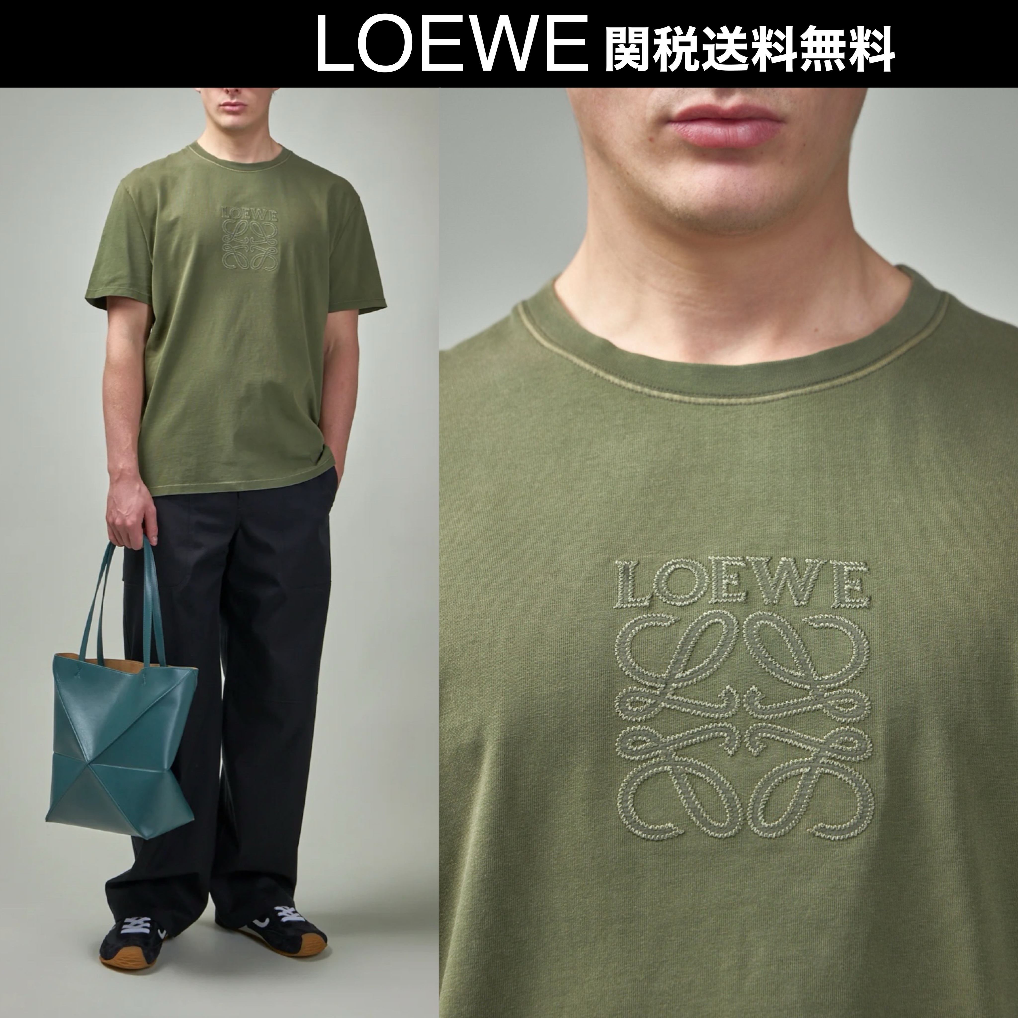 25SS新作 LOEWE アナグラム ロゴ クルーネック 半袖Tシャツ