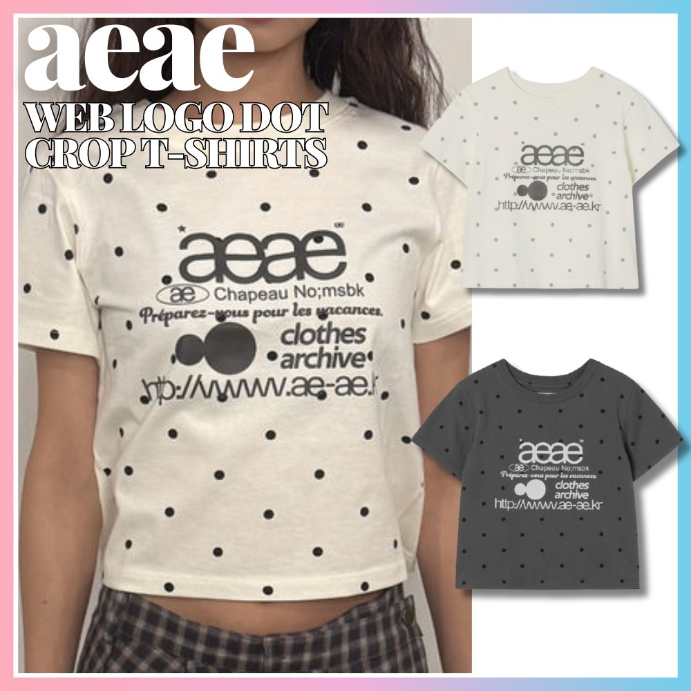 ★AEAE★25SS Web Logo Dot Crop T-Shirts★韓国人気★早期完売