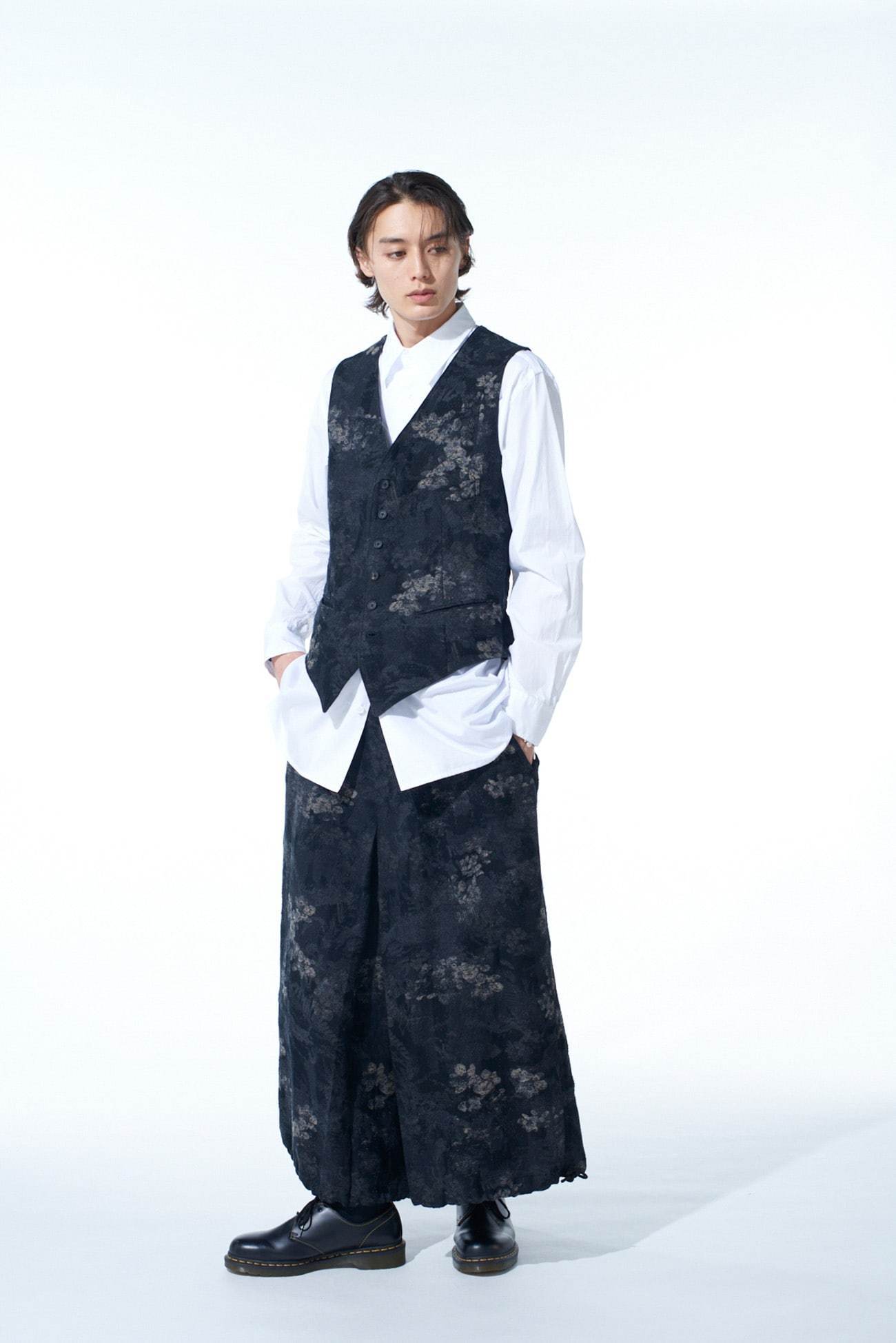 ヨウジヤマモト/S'YTE】FADED FLORAL JACQUARD VEST (Yohji