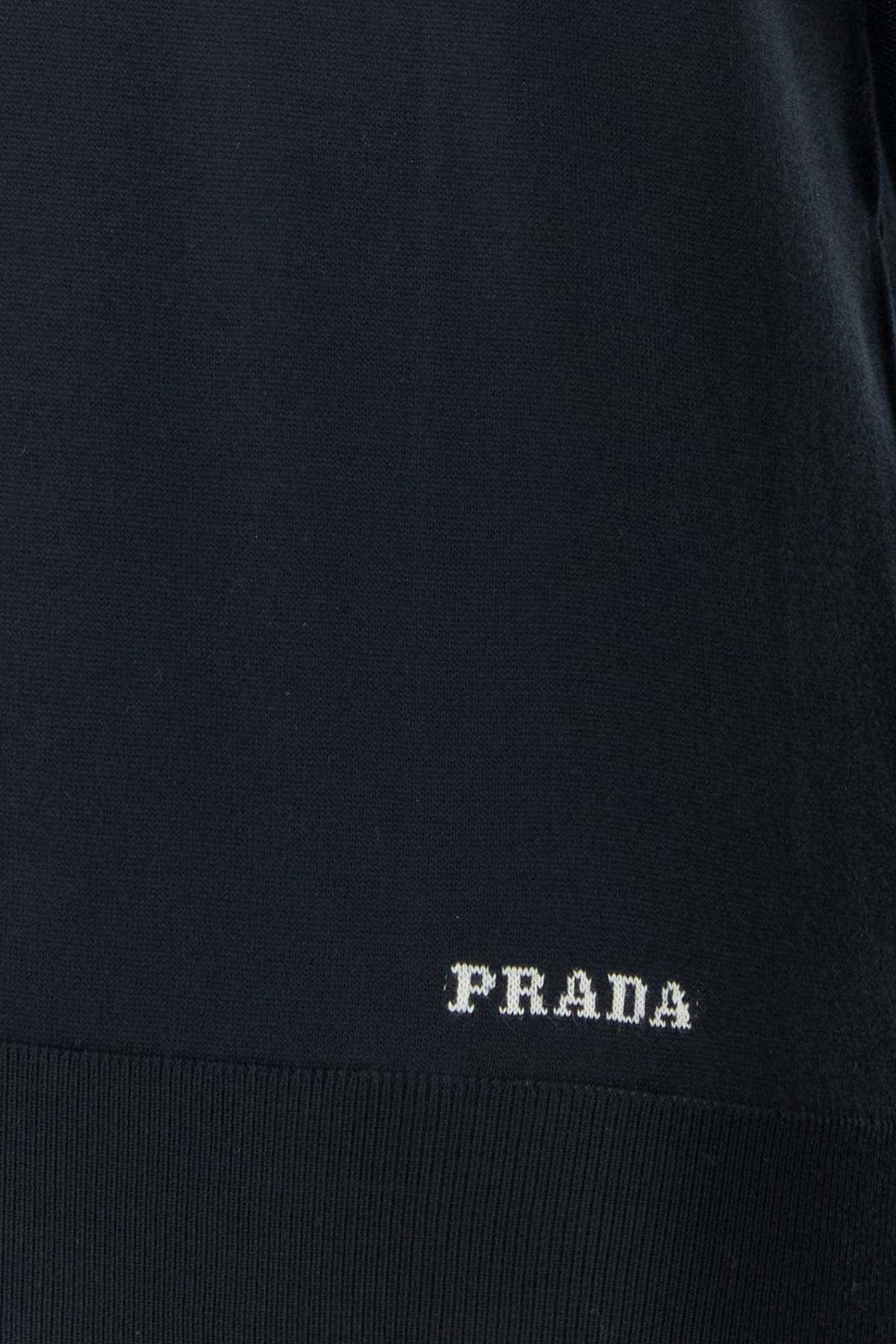 極上】PRADA ネイビー シルク クルーネック セーター
