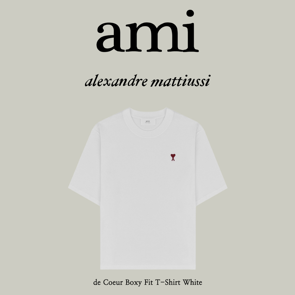 【AMI】 de Coeur Boxy Fit T-Shirt White
