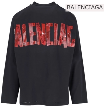 【25SS】BALENCIAGA ロゴ 長袖 コットン ロンT Tape