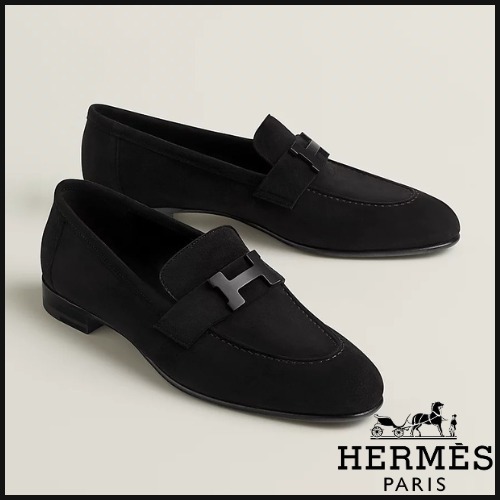 上品エレガント【HERMES】上質レザー☆モカシン Paris パンプス