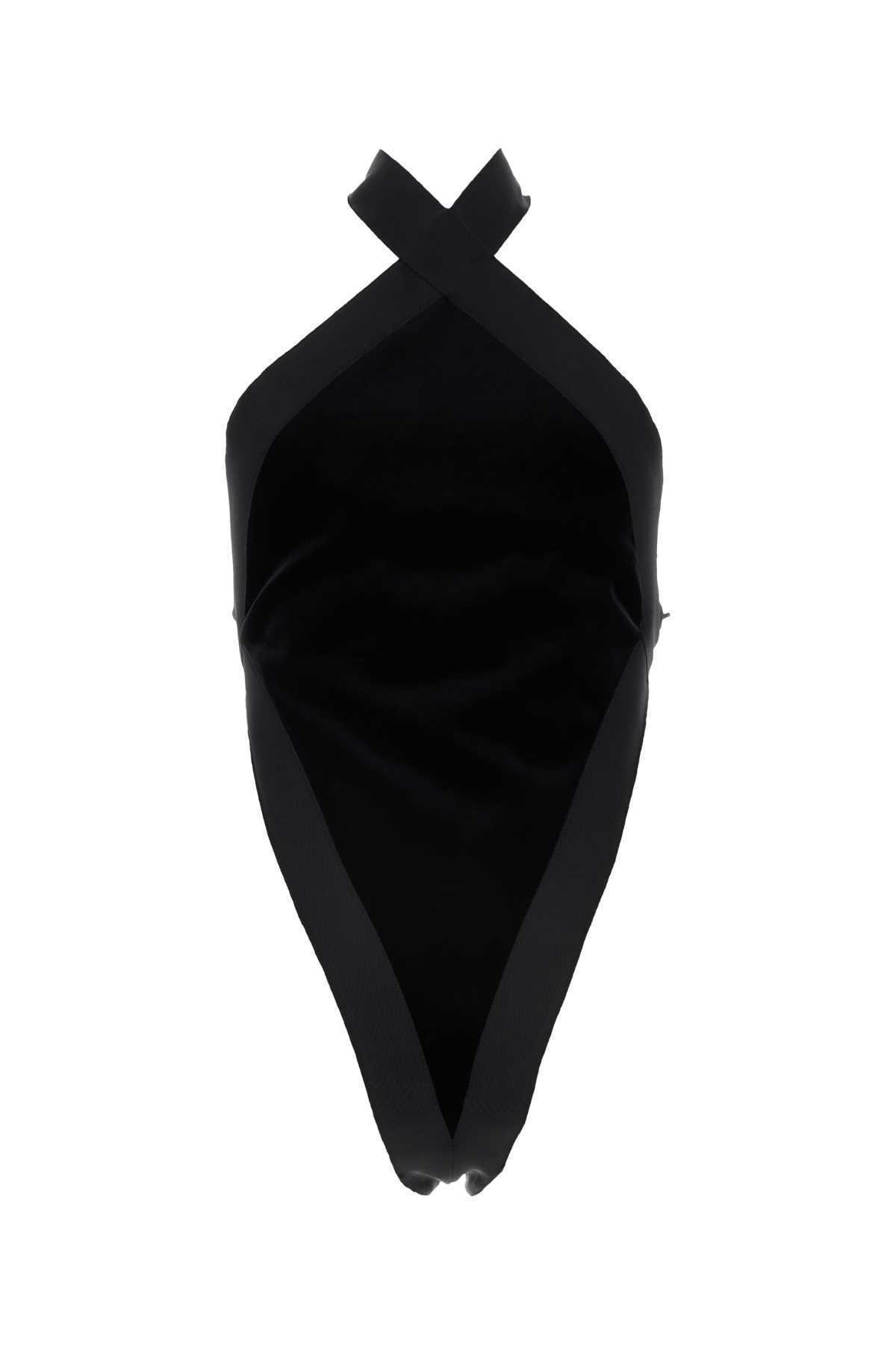 【関税&送料込】Saint Laurent Black Velvet Bodysuit