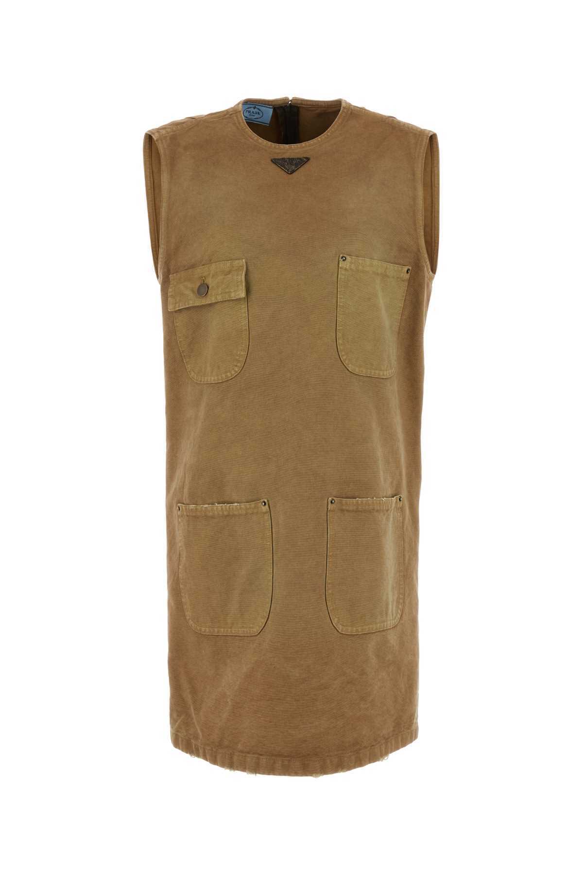 【関税&送料込】Prada Camel Cotton Mini Dress
