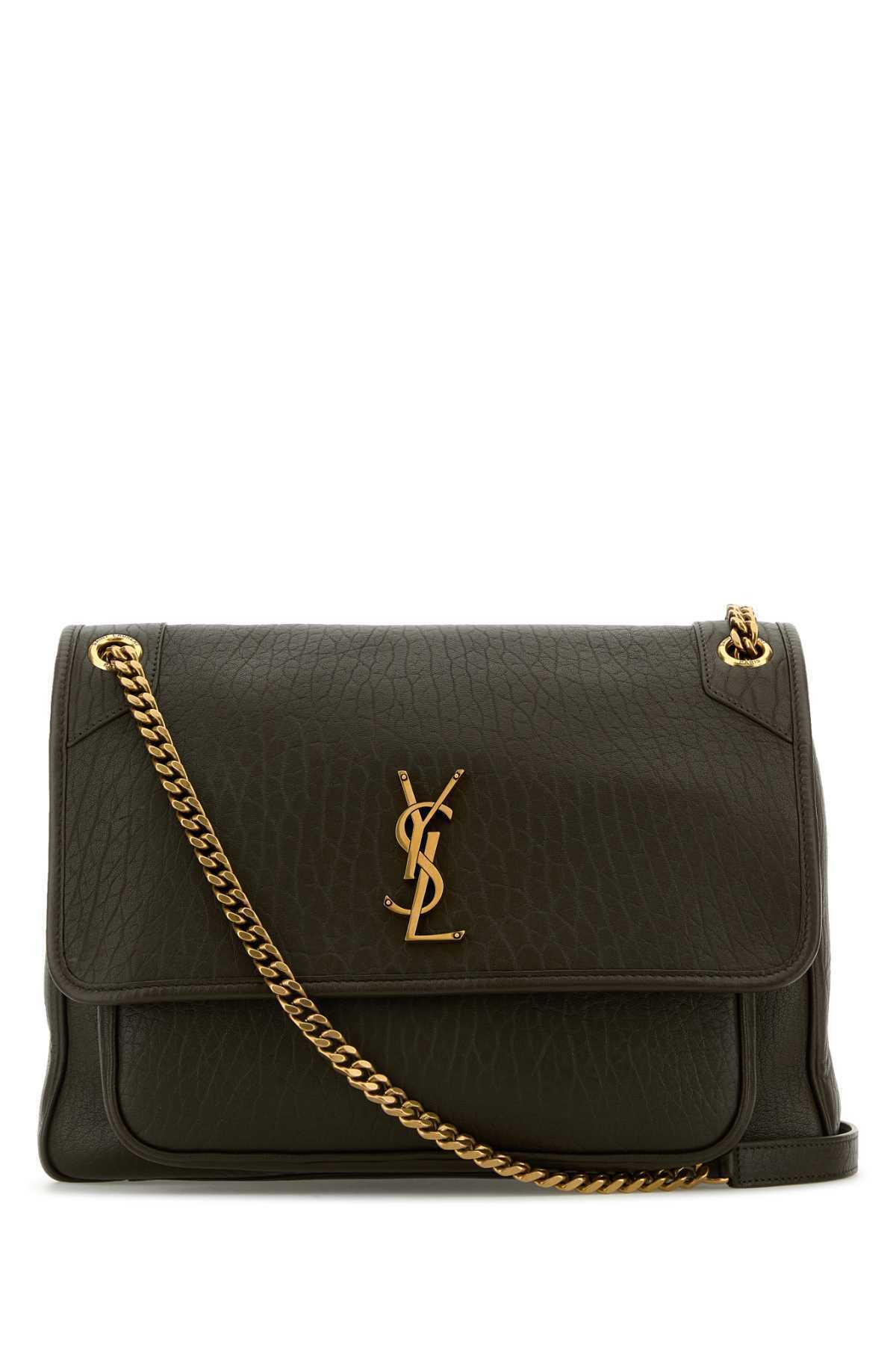 【関税&送料込】Saint Laurent Dark Green Leather Large Niki