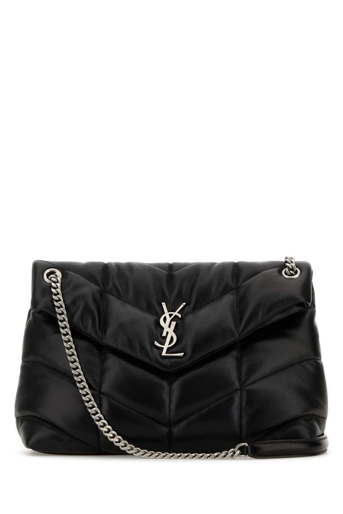 【関税&送料込】Saint Laurent Black Nappa Leather Medium Puf
