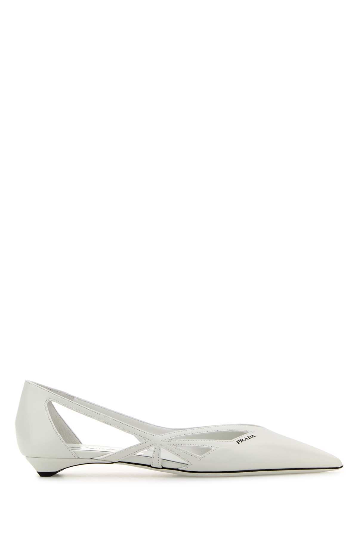 【関税&送料込】Prada White Leather Ballerinas