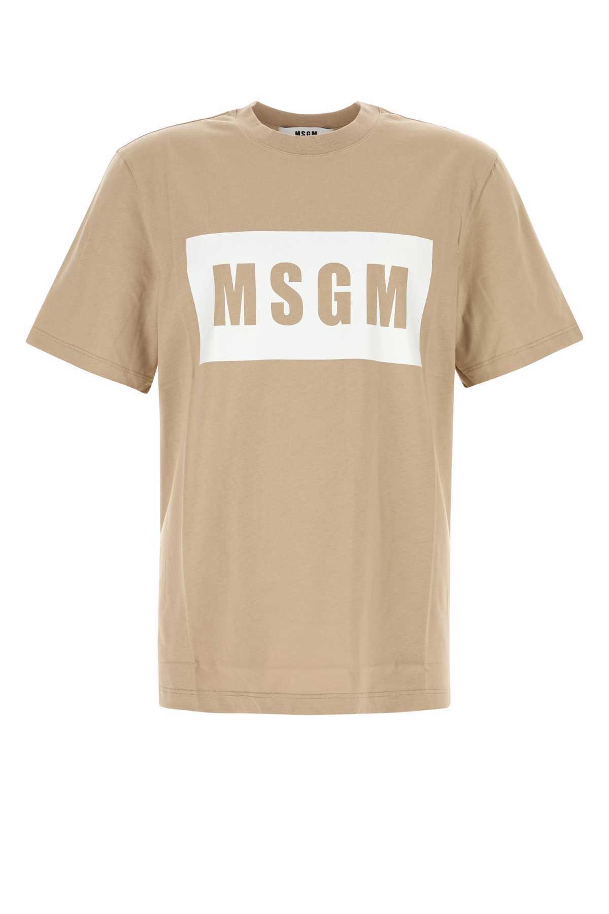 【関税&送料込】Msgm Biege Cotton T-Shirt