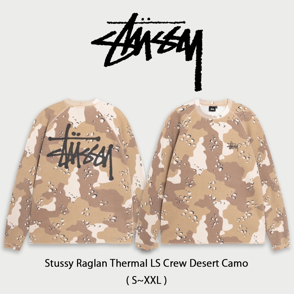 【Stussy】 正規品★ Raglan Thermal LS Crew Desert Camo