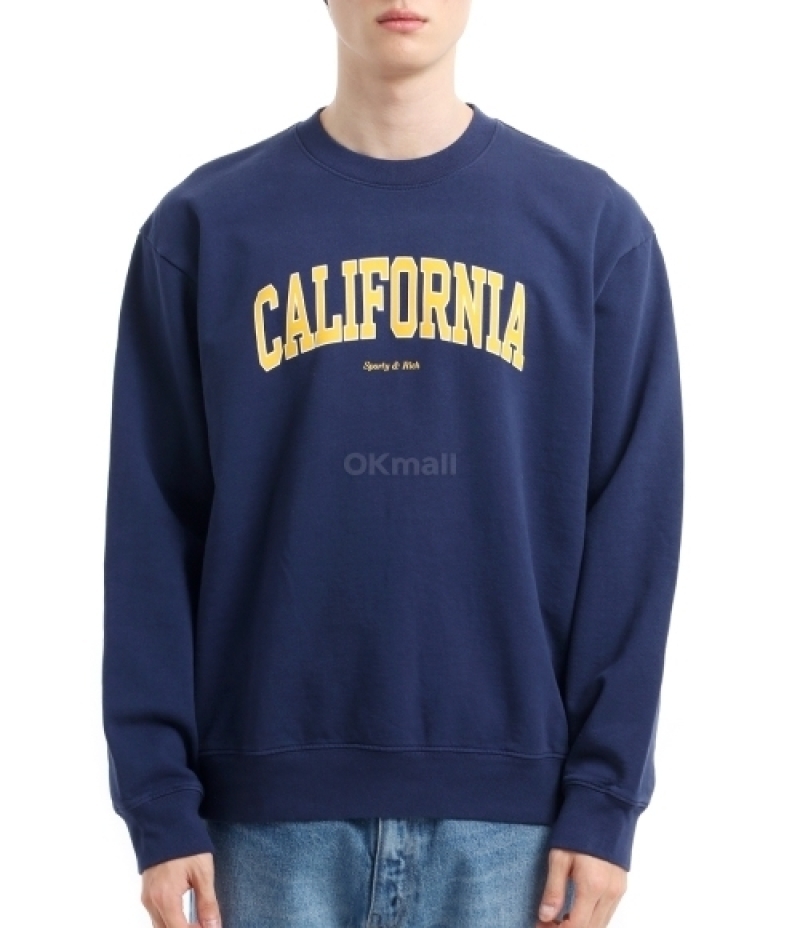 Sporty&Rich｜ (California Crewneck - Navy/Gold/White (ST