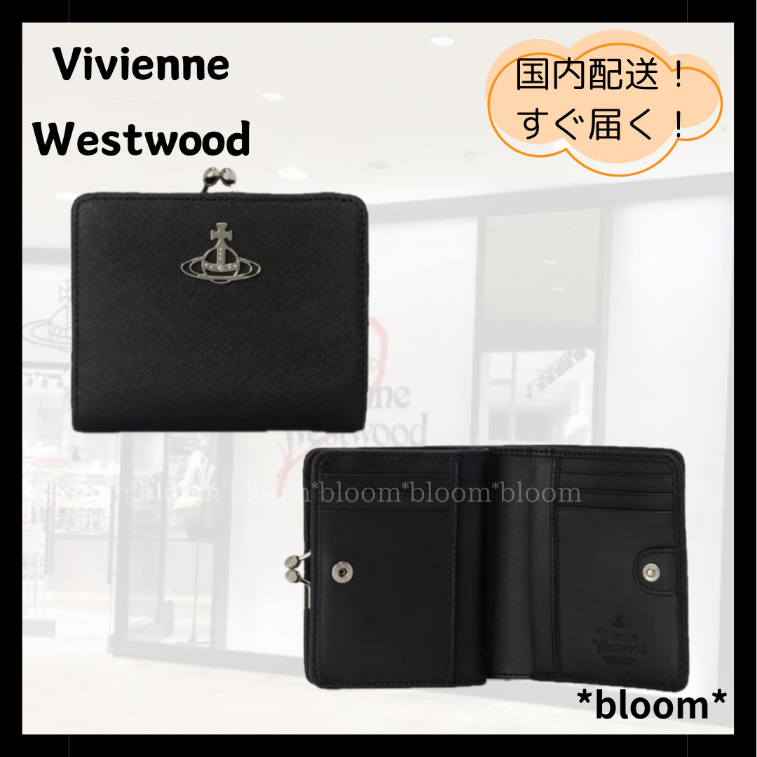 新作！《Vivienne Westwood》SAFFIANO 口金二つ折り財布