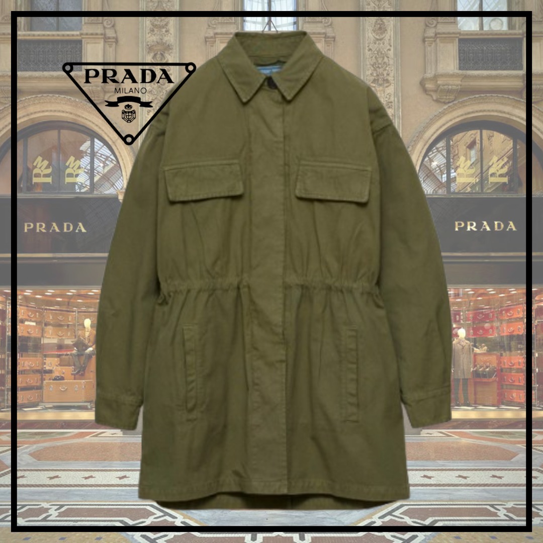 【PRADA】オールドパナマコットン ジャケット★グリーン★40