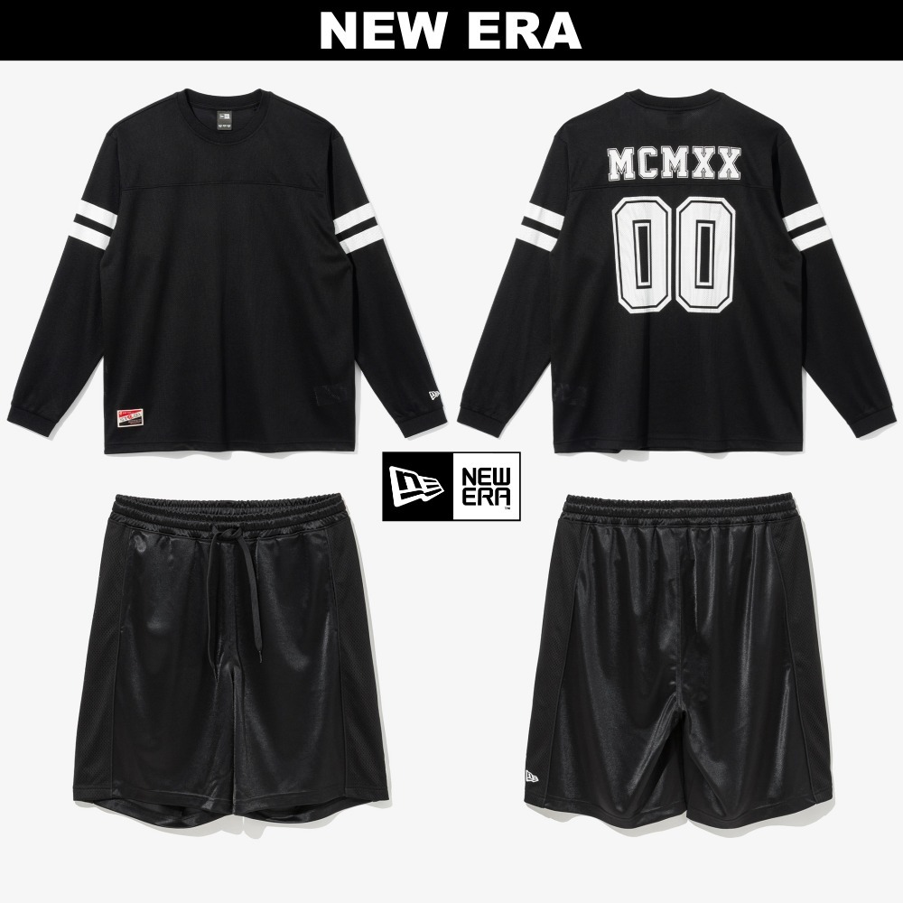 New era 上下セット : メッシュ 長袖Tシャツ ＆ ショーツ