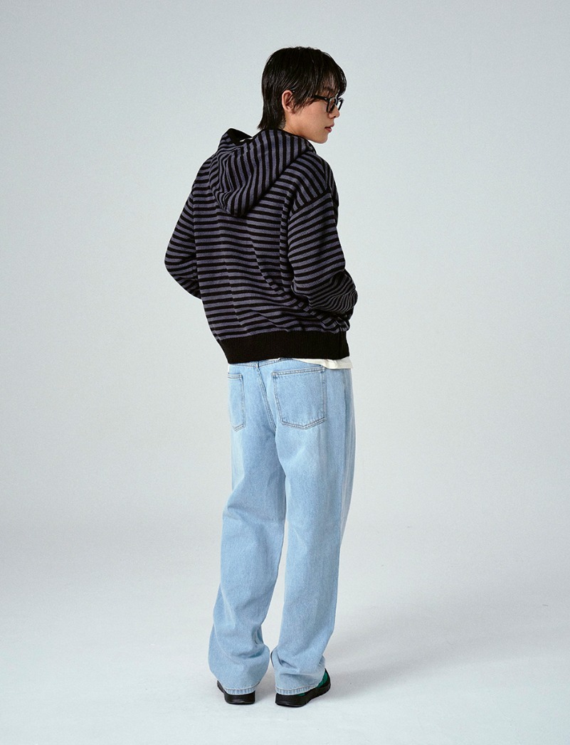 [GRAVER]★25SS★OF_SYMBOL EMBROIDERY KNIT STRIPE HOOD ZIP-UP GRAVER]☆25SS☆OF_SYMBOL EMBROIDERY KNIT STRIPE HOOD ZIP-UP