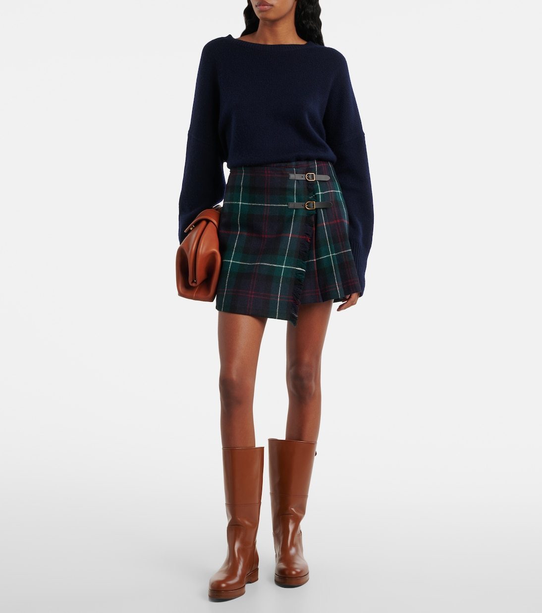 Polo Ralph Lauren☆チェック柄ウールブレンドラップスカート Polo Ralph Lauren☆チェック柄プリーツウールラップスカート