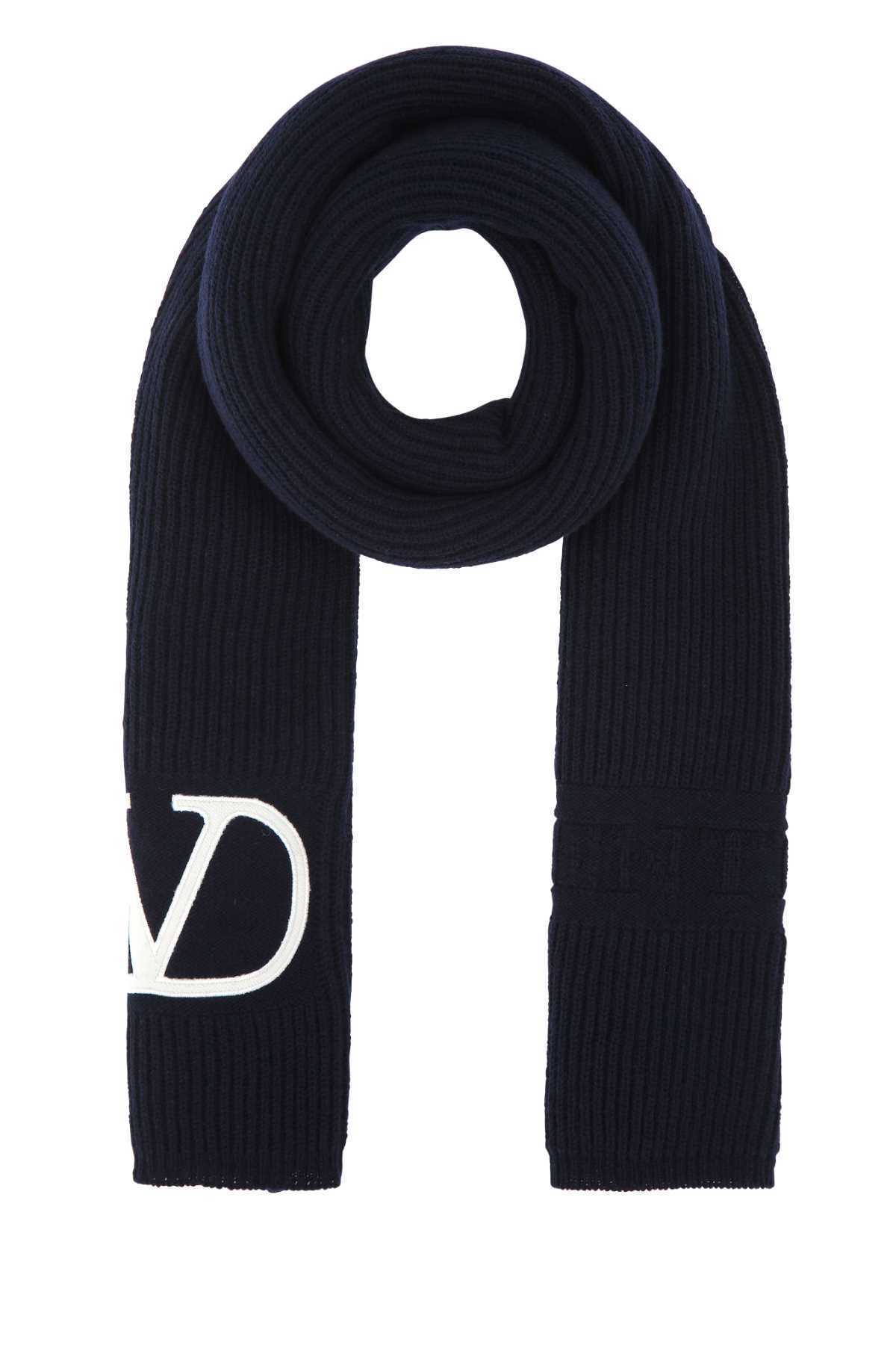 【関税&送料込】Valentino Garavani Midnight Blue Wool Scarf