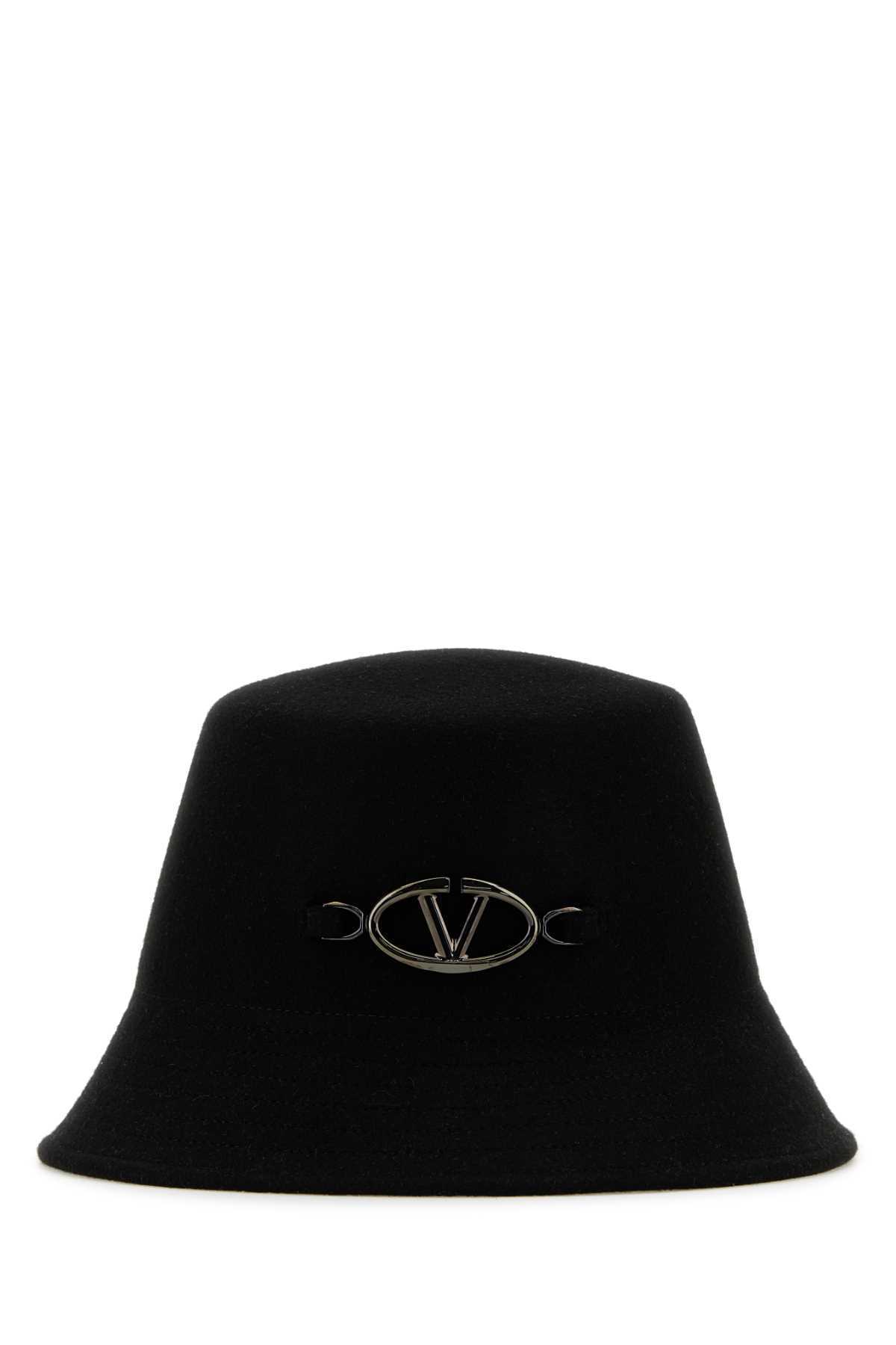 【関税&送料込】Valentino Garavani Black Felt Bucket Hat