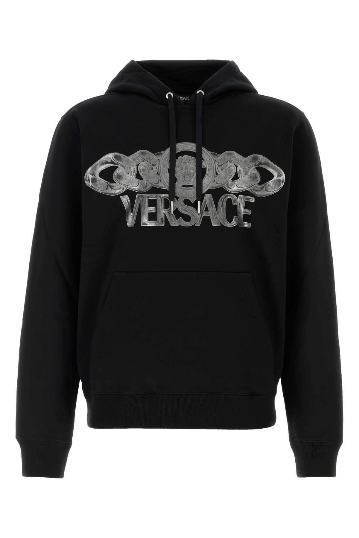 【関税&送料込】Versace Black Cotton Sweatshirt